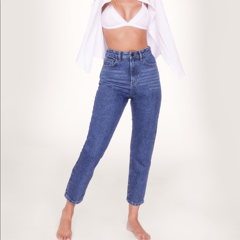Organic Denim High Waisted Mom Jeans